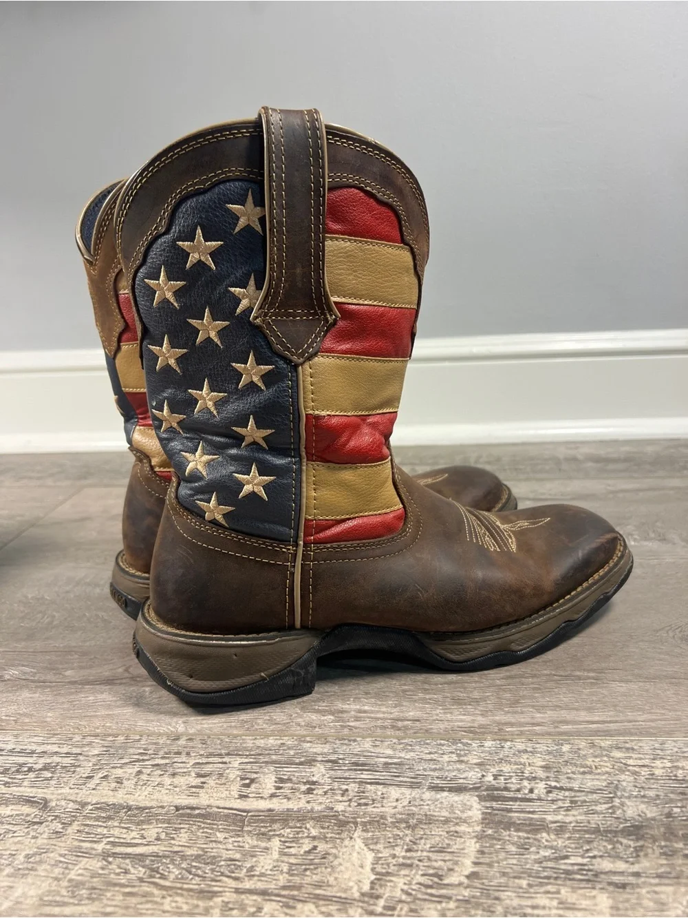 DURANGO LADY REBEL AMERICAN FLAG WESTERN PERFORMANCE BOOTS - BROAD SQUARE TOE